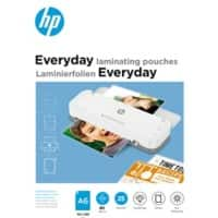 HP Everyday Laminating Pouch A6 Glossy 80 microns (2 x 80) Transparent Pack of 25