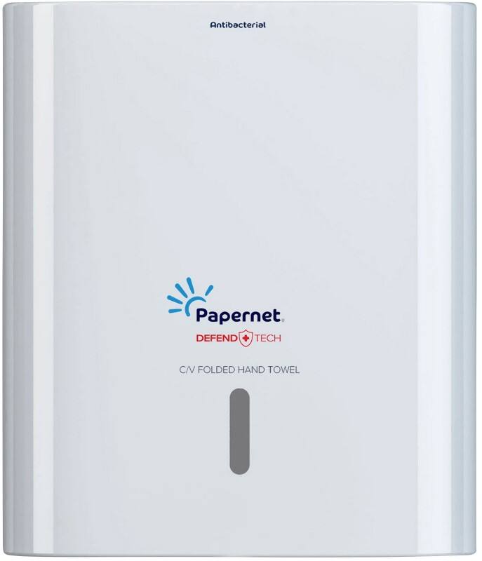 Papernet Defend Tech Antibacterial 416143 Hand Towel Dispenser Plastic Lockable Manual White