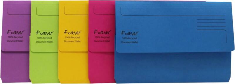 Exacompta Document Wallets A4, Foolscap Flap Board Landscape Assorted Pack of 25