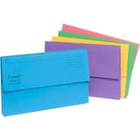 Exacompta Document Wallets A4, Foolscap Flap Board Landscape Assorted Pack of 25