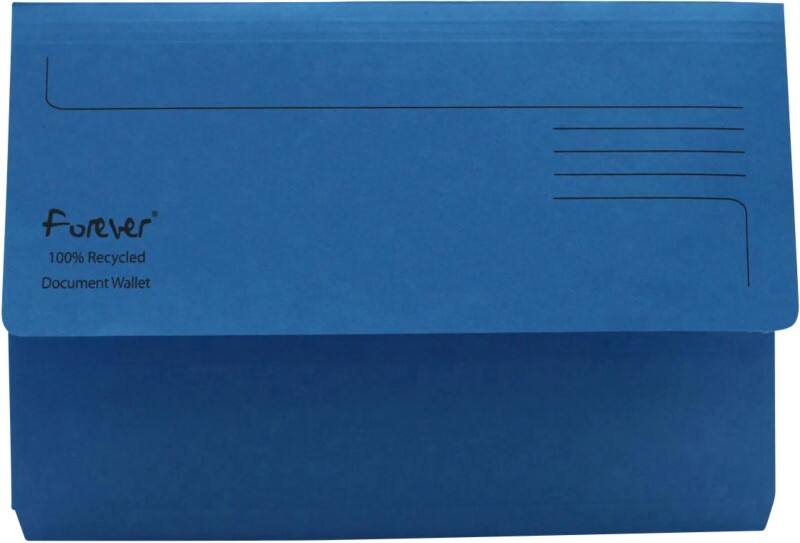 Exacompta Document Wallets 180 Sheets Foolscap Blue Pack of 25