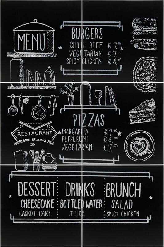 Securit Chalkboard Wall Mounted 40 (W) x 0.2 (D) x 40 (H) cm Black Pack of 6