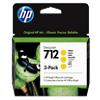 HP 712 DesignJet Ink Cartridge 3ED79A 29 ml Yellow Pack of 3