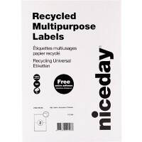 Niceday Recycled Multipurpose Labels 67545 Square Corners White 80 Sheets of 2 Labels
