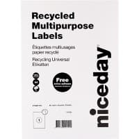Niceday Recycled Multipurpose Labels 67546 Square Corners White 80 Sheets of 1 Label