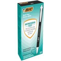 BIC Antimicrobial Ballpoint Pen Black Medium Non Refillable Pack of 20