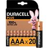 Duracell Battery Plus 100 Plus 100 AAA 4 mAh Alkaline 1.5 V 20 Pack of 20