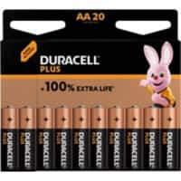 Duracell Battery Plus 100 AA 2900 mAh Alkaline 1.5 V Pack of 20