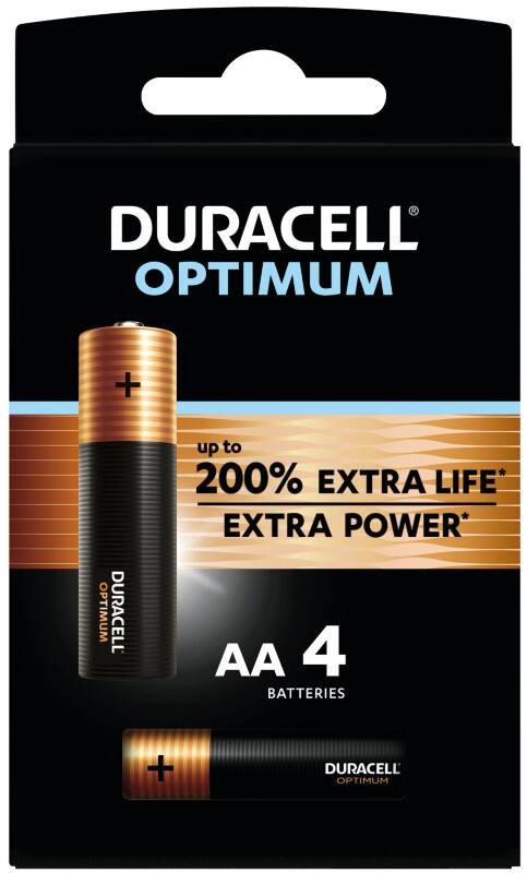 Duracell Batteries Optimum AA Pack of 4
