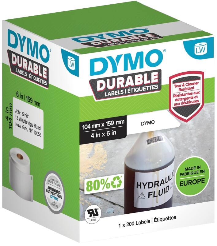 DYMO LW 2112287 Label Roll White Self Adhesive 159 x 104 mm 200 Labels