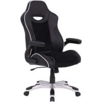 Alphason Silverstone Gaming Chair with Fixed Armrest Basic Tilt Fabric Black 114 kg
