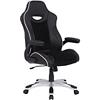 Alphason Basic Tilt Executive Chair with Armrest and Adjustable Seat Silverstone Faux Leather Black, White