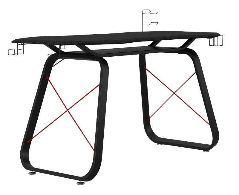 Alphason Oblivion Gaming Desk Black 1,460 (W) x 685 (D) x 760 (H) mm