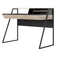 Alphason Non Height Adjustable Desk AW3160 Oak Black 2 Drawers 1,185 x 595 x 895 mm