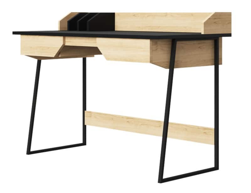 Alphason Salisbury Home Office Desk Rectangular Black Oak 3 Drawers 1,200 (W) x 584 (D) x 890 (H) mm Wood