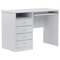 Alphason Rectangular Computer Desk with White Melamine Top and 4 Drawers Marymount 1150 x 550 x 780mm