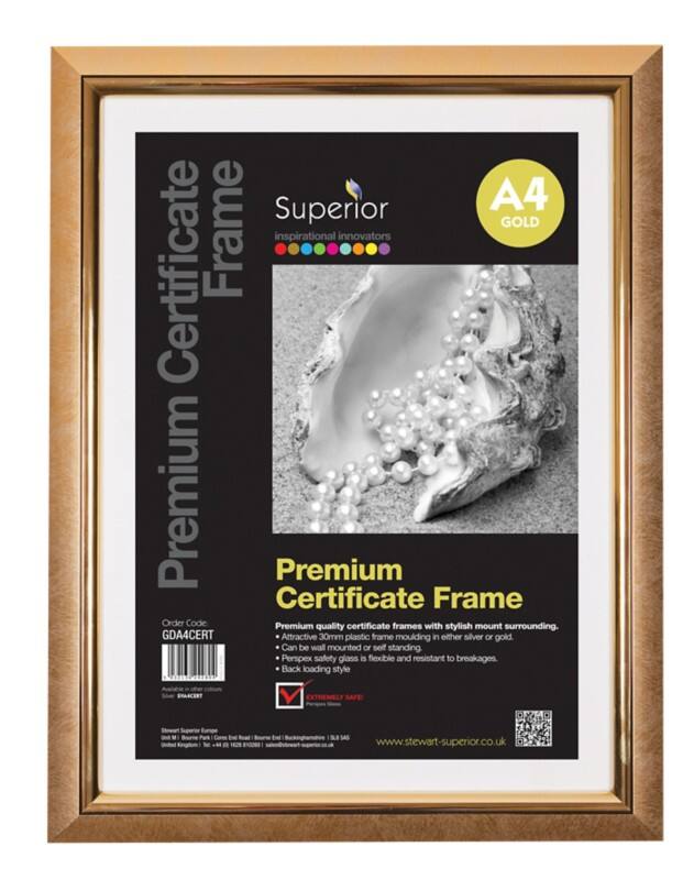 Seco A4 Picture Frame GDA4CERT 26 (W) x 26 (D) x 2.2 (H) cm GDA4CERT