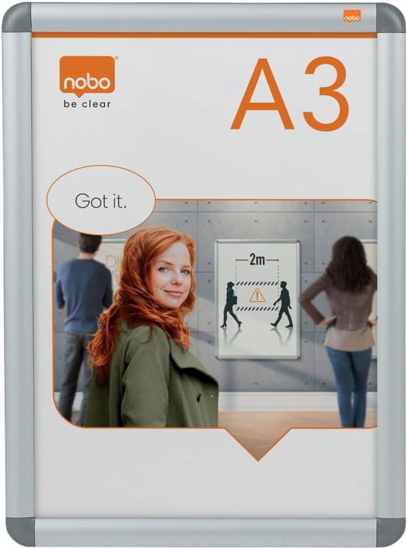 Nobo A3  Silver Aluminium 1902213 33.9 (W) x 1.2 (D) x 46.3 (H) cm