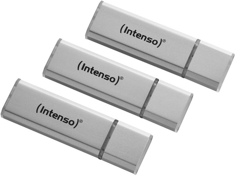 Intenso Alu line Flash Drive 16 GB Silver Pack of 3