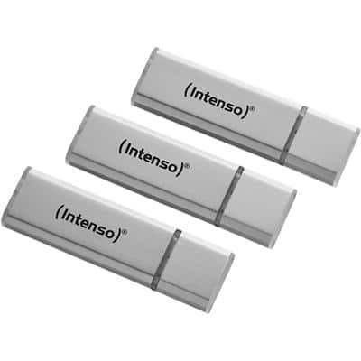 Intenso Alu line Flash Drive 16 GB Silver Pack of 3