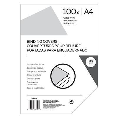 Binding Cover A4 Plastic 250 gsm White Pack of 100