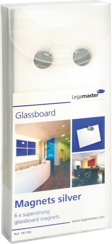 Legamaster Glassboard Round Magnets Silver 12 mm Pack of 6