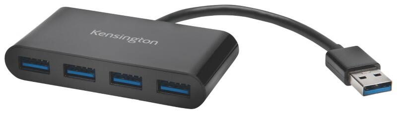 Kensington UH4000 4 x USB 3.0 Female to 1 x USB 1.1 Male Hub K39121EU 4 Ports Black