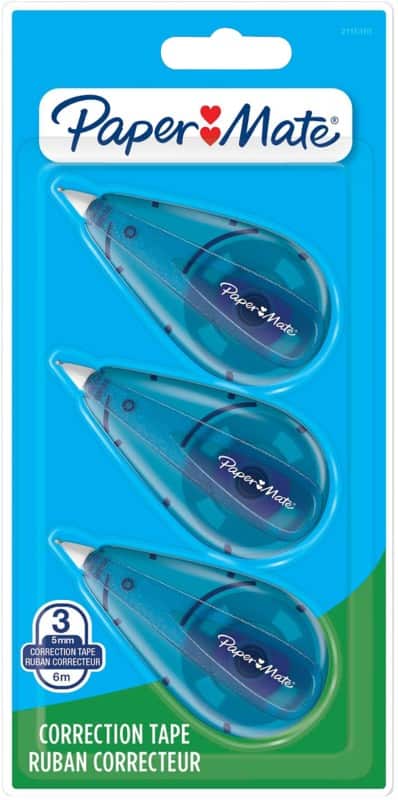 PaperMate Mini Econ Correction Tape 5 mm x 6 m Pack of 3