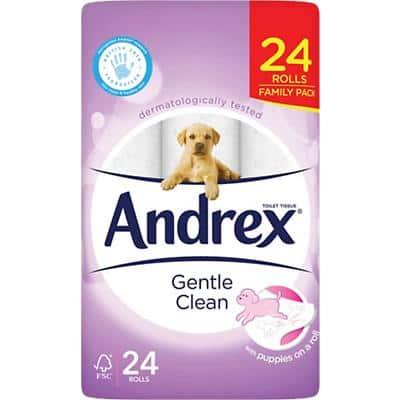 Andrex Gentle Clean Toilet Roll 2 Ply 4978911 24 Rolls of 200 Sheets