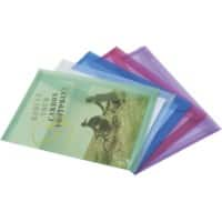 Rapesco Popper Wallet A4 PP (Polypropylene) 33.4 (W) x 0.2 (D) x 23.4 (H) cm Assorted Pack of 5