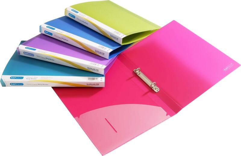 Rapesco 25 mm Ring Binder PP (Polypropylene) A4 2 Rings Assorted Pack of 10