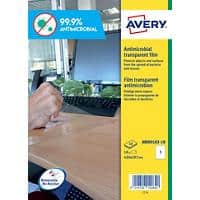 Avery Antimicrobial Surface Film Removable Self-Adhesive 400 x 277mm Clear 10 Sheets of 1 Label