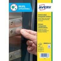 Avery Antimicrobial Surface Stickers Permanent Self-Adhesive 3.5mm x 3.5mm, 2.5mm x 2.5mm, 1.5mm x 1.5mm Clear 630 Labels