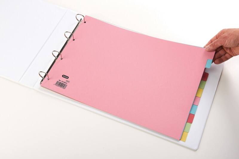 ELBA Blank Alphabetical Dividers  A3 Assorted 10 Part 160 gsm Cardboard 4 Holes 100080772