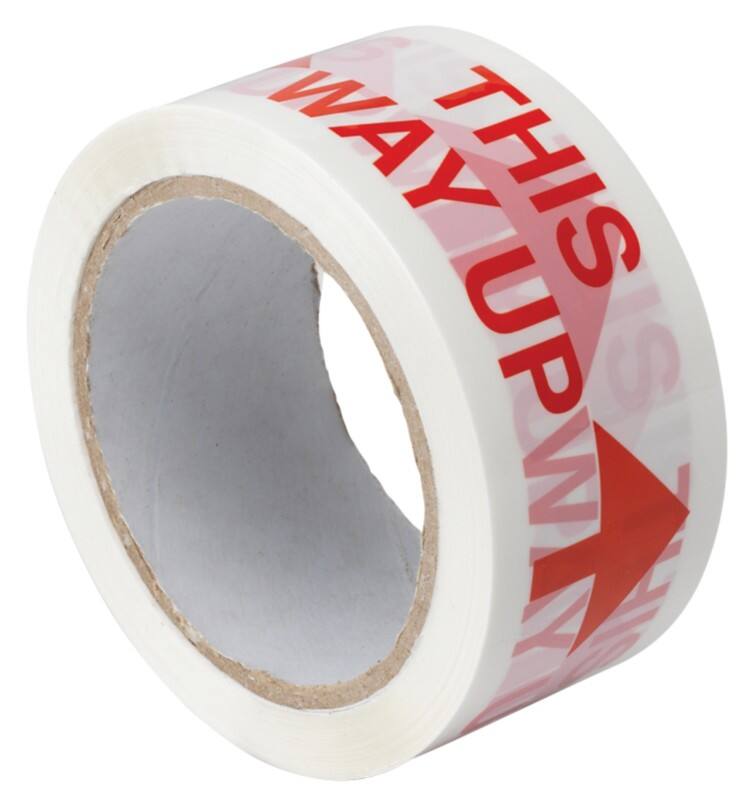 Flexocare Printed "This Way Up" Packaging Tape 50mm x 66m White & Red 6 Rolls