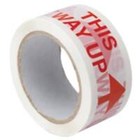 Flexocare Printed "This Way Up" Packaging Tape 50mm x 66m White & Red 6 Rolls