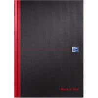 Black n Red Hardback Casebound Notebook A4 Ruled 96 Pages