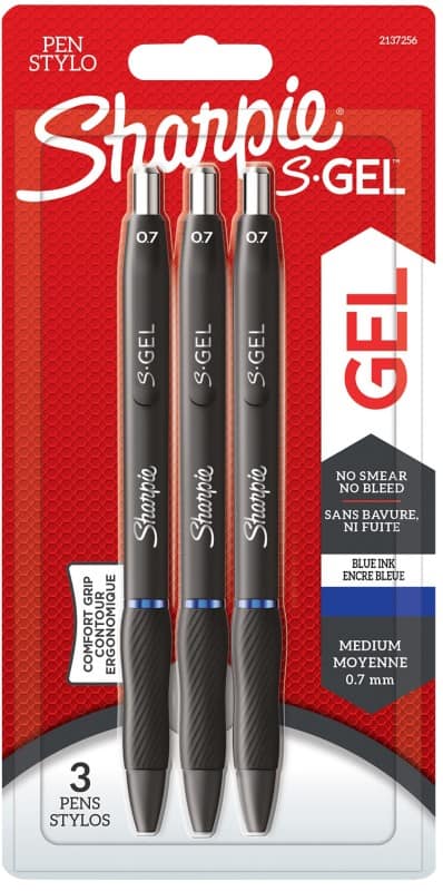 Sharpie Retractable Gel Pen Blue 0.7 mm Medium Rollerball Pack of 3
