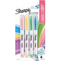 Sharpie S-Note Highlighter Assorted Medium Chisel Non Refillable Pack of 4