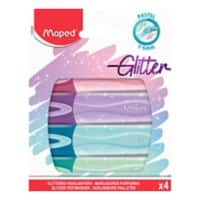 Maped Glitter 742046 Highlighter Assorted Chisel 1 - 5 mm Pack of 4