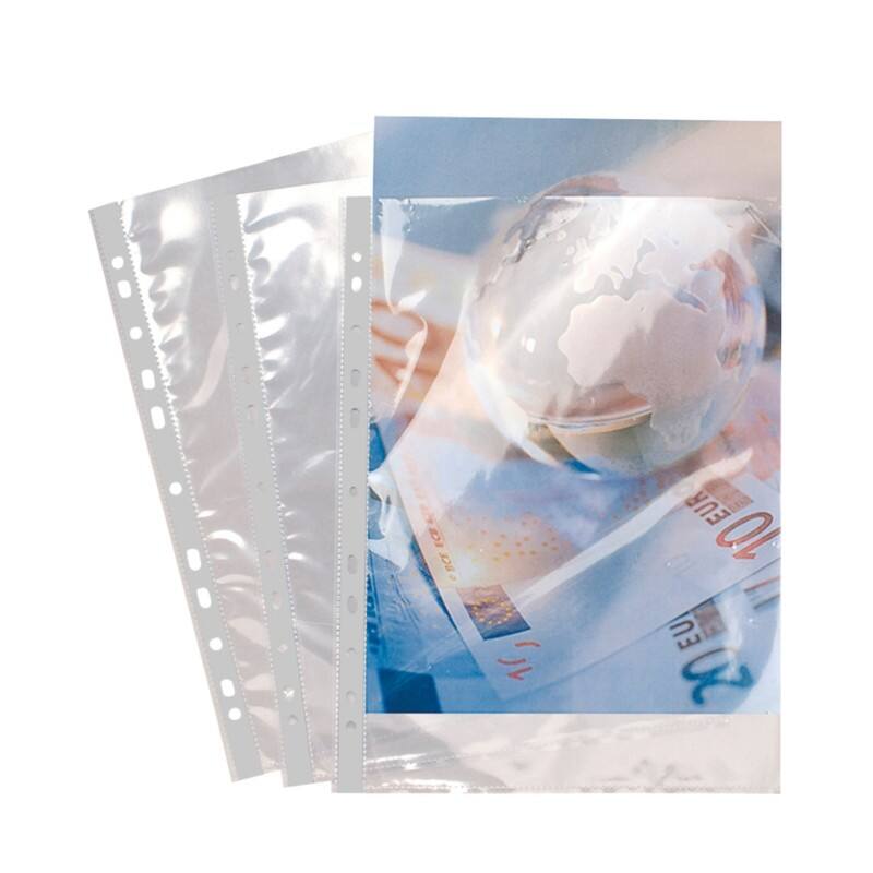 Exacompta Punched Pockets  A4 Transparent PP (Polypropylene) Top Opening Pack of 100