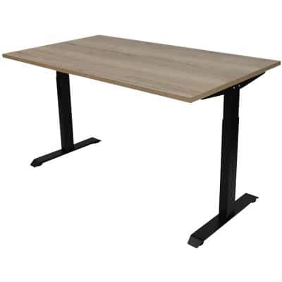Euroseats Desk Natural Oak with Black Frame 620-840x1200x800 mm