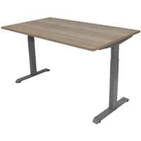 euroseats Office Desk Rectangular Oak T-Foot 1,400 (W) x 800 (D) x 865 (H) mm Metal