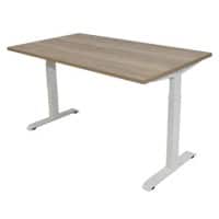 euroseats Office Desk Rectangular Oak T-Foot 1,400 (W) x 800 (D) x 865 (H) mm Metal