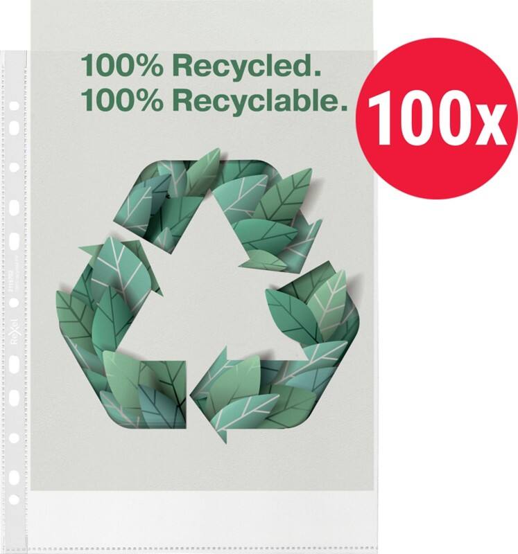 Rexel Punched Pockets  A4 Orange Peel Transparent 70 microns PP (Polypropylene) 11 Holes 2115702 Pack of 100