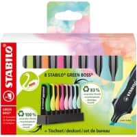 STABILO GREEN BOSS Highlighter Pack of 8 Neon + Pastel Colours