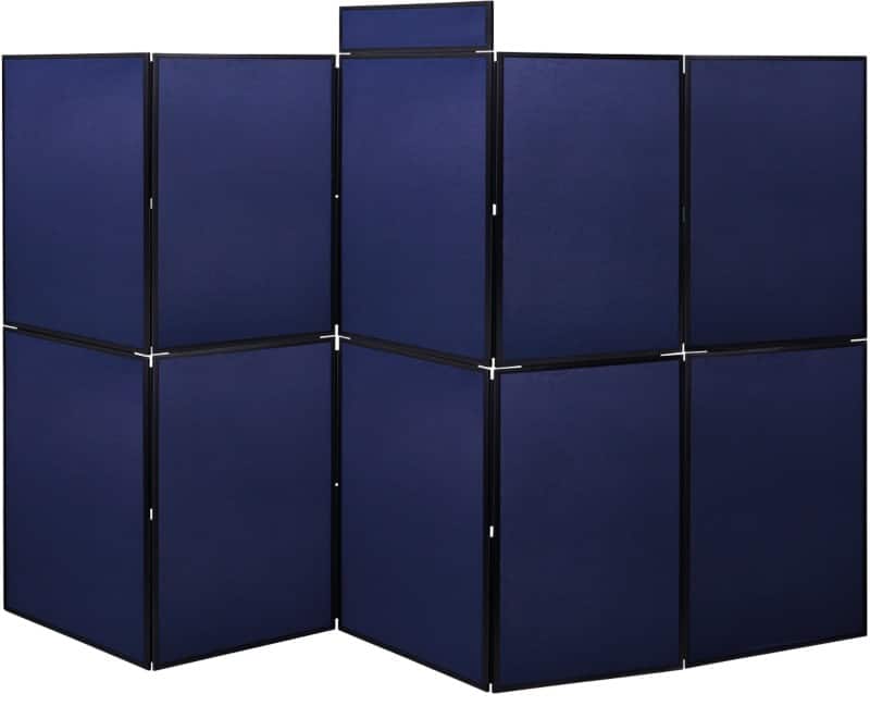 Bi-Office Exhibition System Display Board Floor Standing 10 Panels Felt 3,000 (W) x 1,800 (H) mm Blue