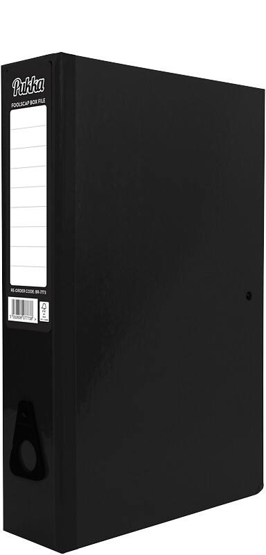 Pukka Brights Box Files Foolscap 75 mm Black Pack of 10