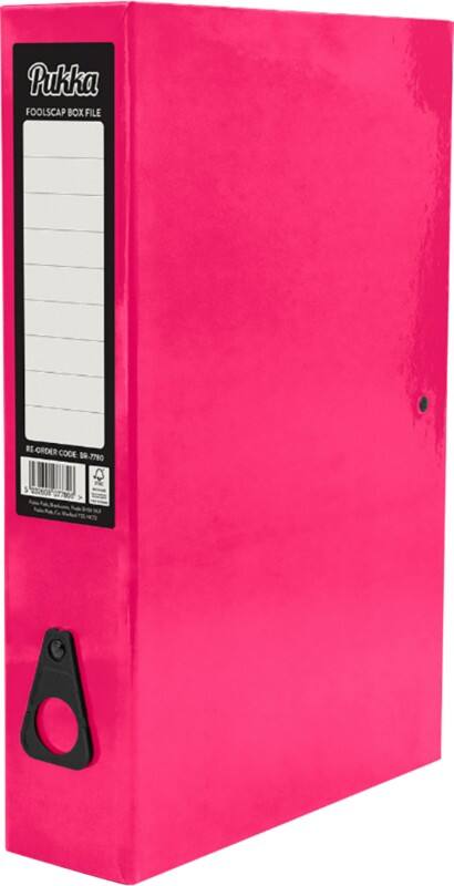 Pukka Brights Box Files Foolscap 75 mm Pink Pack of 10