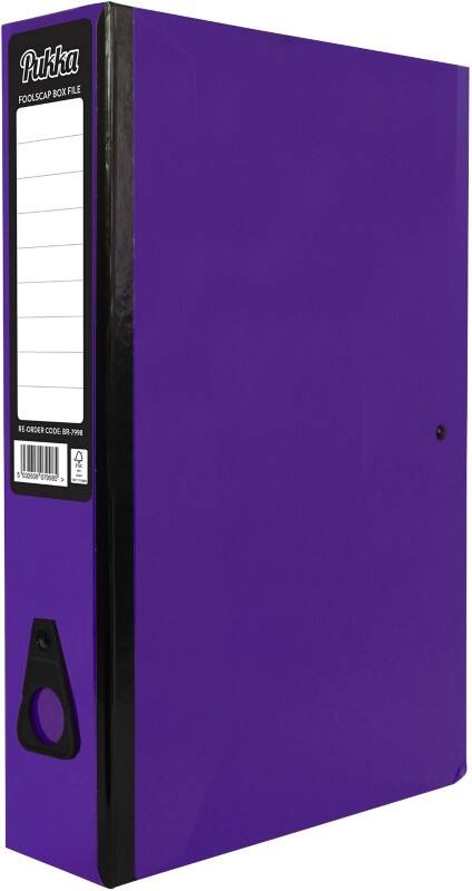 Pukka Brights Box Files Foolscap 75 mm Purple Pack of 10